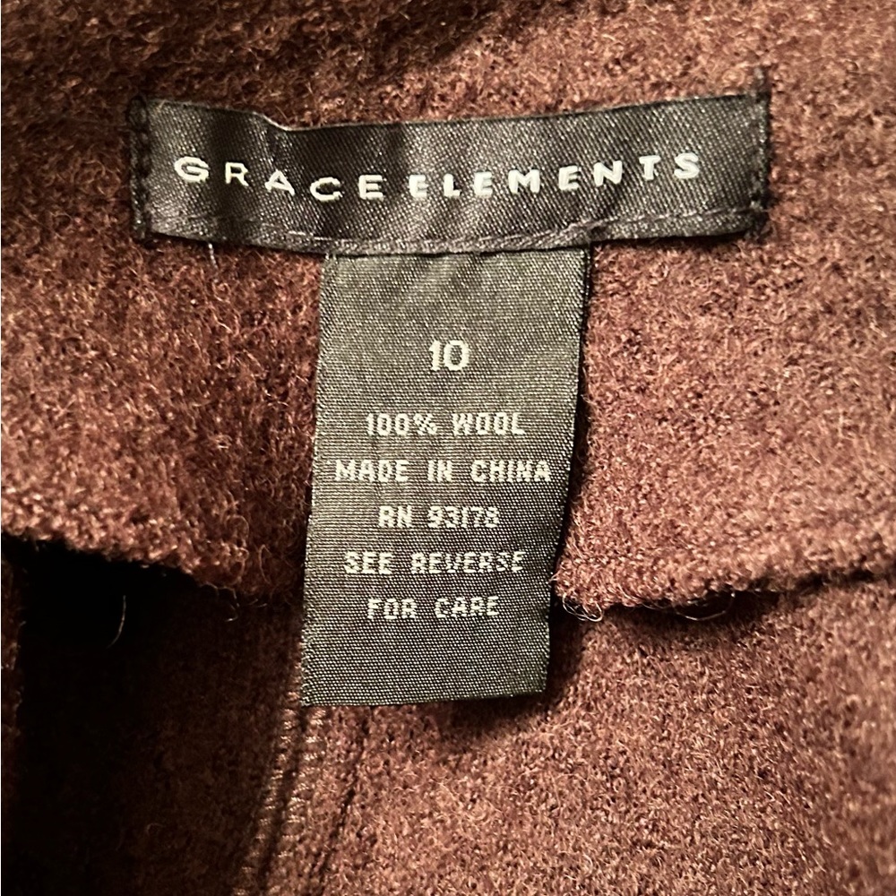 Grace Elements Brown Wool Jacket Size 10 - image 5